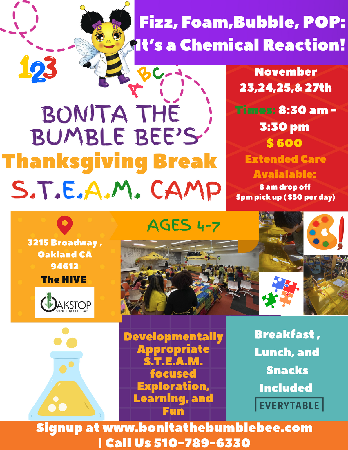Reservation for Bonita the Bumble Bee's Fall Camp!
