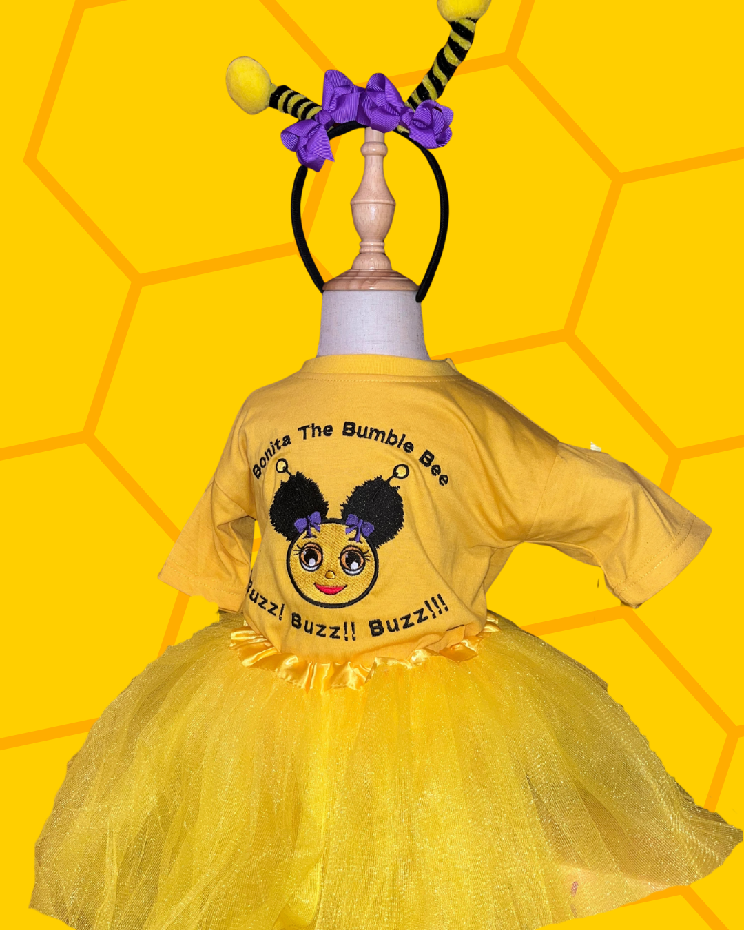 Bonita The Bumble Bee's Children's Yellow Embroidered T-shirt